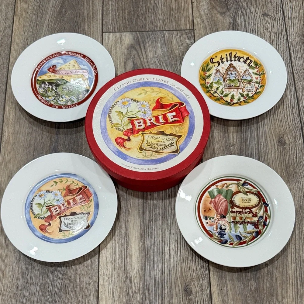 NEW RESTORATION HARDWARE RH Cheese Plate Set (4) Assorted Designs Classic